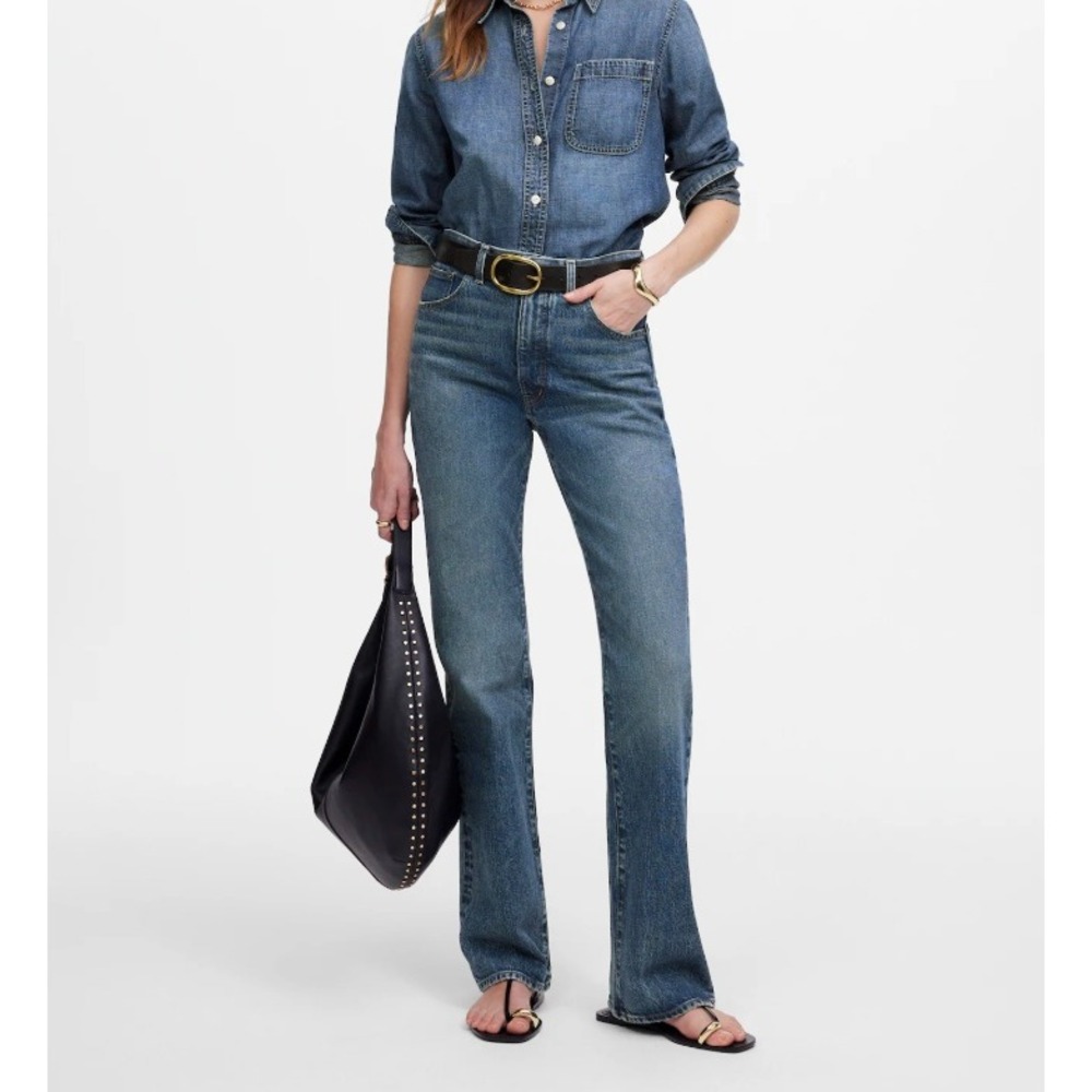 Madewell The Tall Relaxed Bootcut Jean in Concho Wash Blue sz 29 Tall